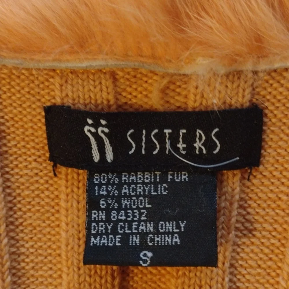 Rabbit Fur Vest in Orange XS - Picture 4 of 5